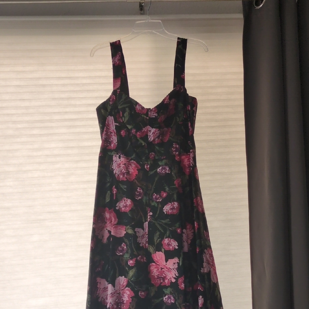 Authentic Marchsea Holly Midi Dress Floral Black and Pink Dress